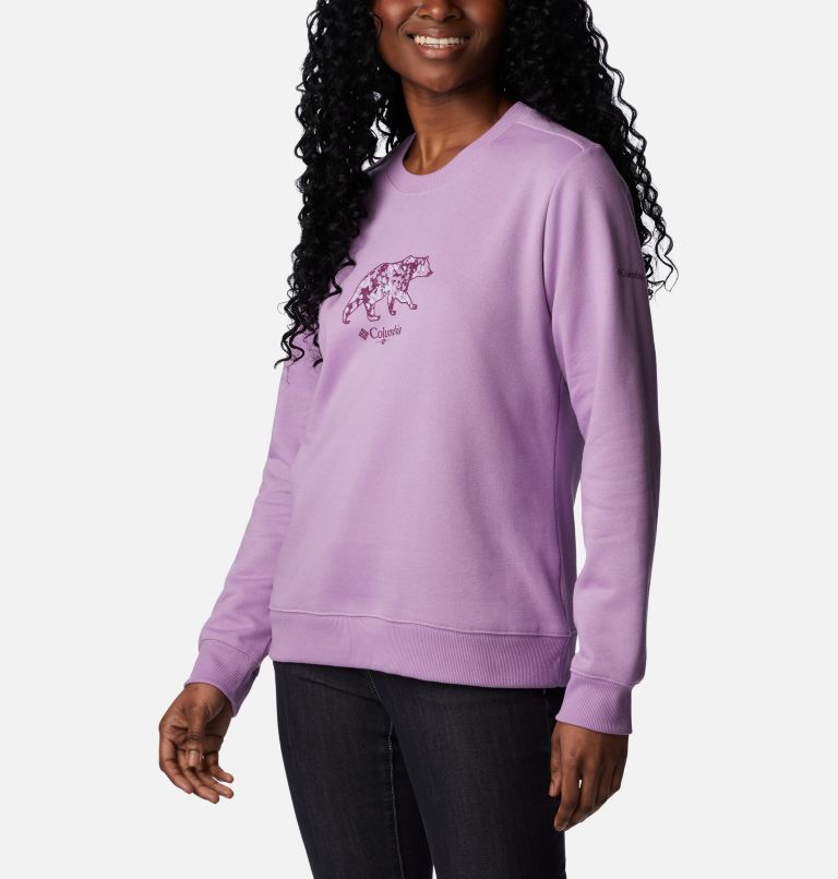 Thumbnail: Women's Hart Mountain II Graphic Crew Sweatshirt, Color: Gumdrop, Bearly Ice Blooms, image 5