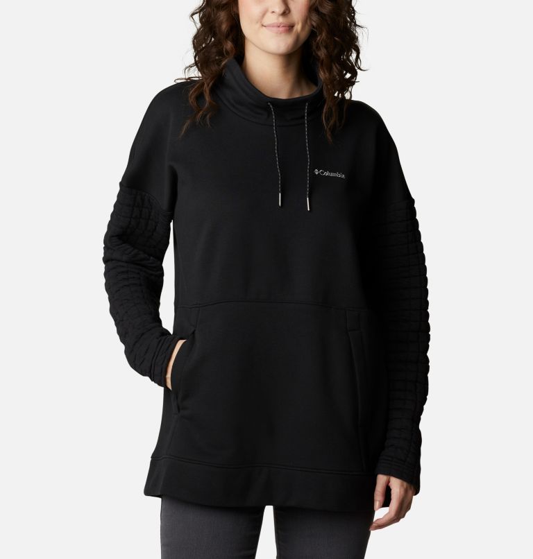 Women's Sunday Summit Oversized Funnel Pullover, Color: Black, image 1
