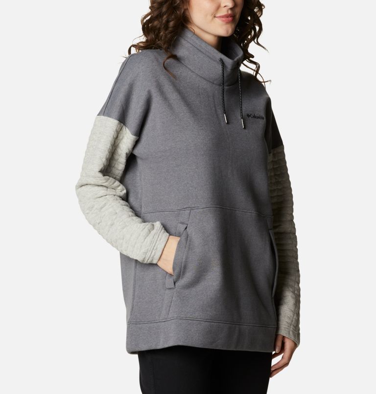 Women's Sunday Summit Oversized Funnel Pullover, Color: Grey Ash Heather, image 5
