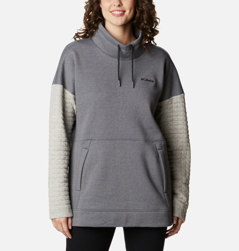 Women's Sunday Summit Oversized Funnel Pullover, Color: Grey Ash Heather, image 1