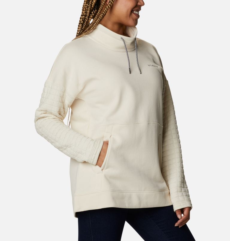 Thumbnail: Women's Sunday Summit Oversized Funnel Pullover, Color: Chalk, image 5