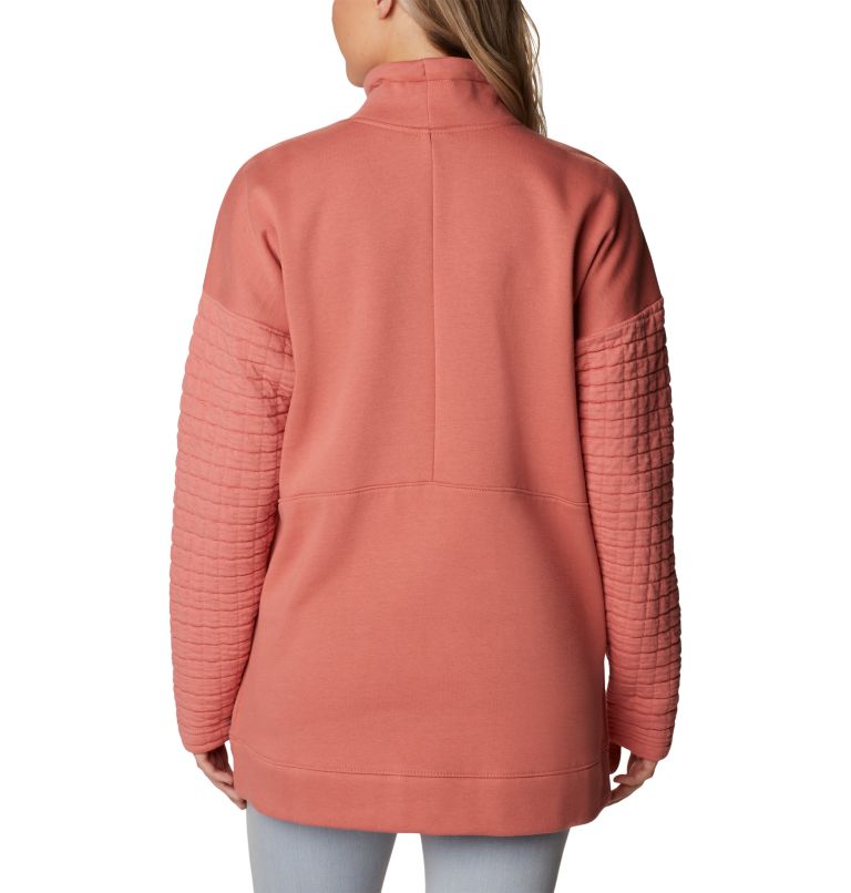Women's Sunday Summit Oversized Funnel Pullover, Color: Dark Coral, image 2
