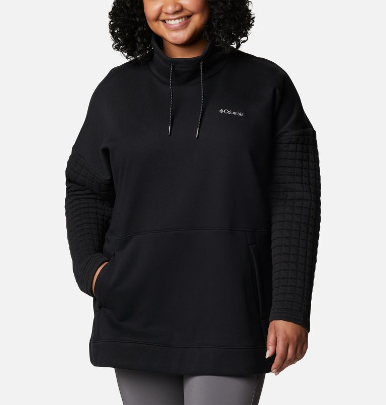 Women's Sunday Summit Oversized Funnel Pullover - Plus Size, Color: Black, image 1