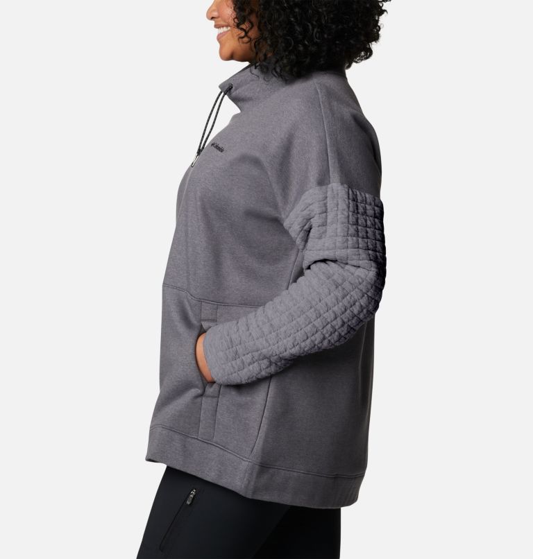 Women's Sunday Summit Oversized Funnel Pullover - Plus Size, Color: Grey Ash Heather