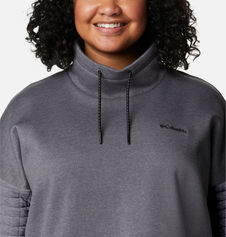Thumbnail: Women's Sunday Summit Oversized Funnel Pullover - Plus Size, Color: Grey Ash Heather, image 4