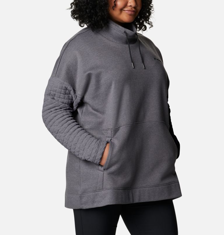 Thumbnail: Women's Sunday Summit Oversized Funnel Pullover - Plus Size, Color: Grey Ash Heather, image 5