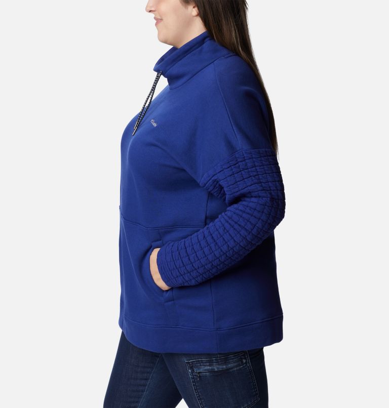 Thumbnail: Women's Sunday Summit Oversized Funnel Pullover - Plus Size, Color: Dark Sapphire, image 3