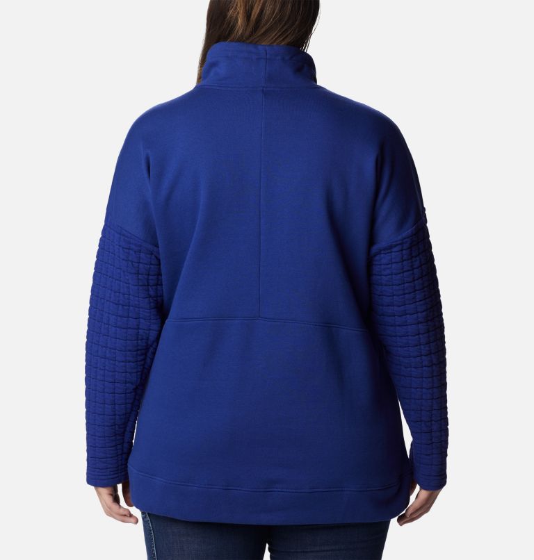 Thumbnail: Women's Sunday Summit Oversized Funnel Pullover - Plus Size, Color: Dark Sapphire, image 2