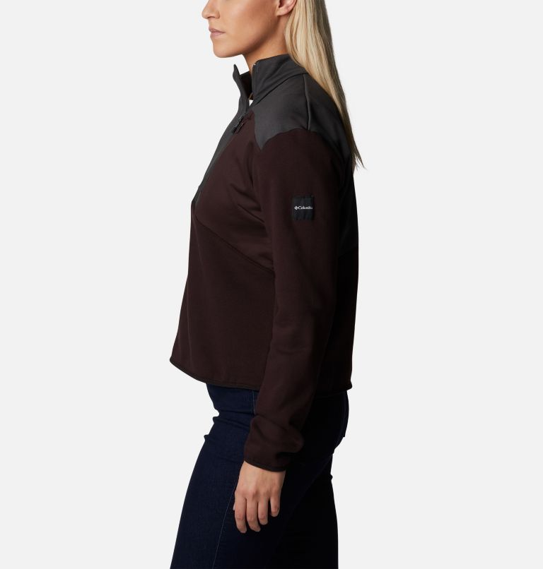 Women's Columbia Lodge Hybrid Pullover, Color: New Cinder, Shark, image 3