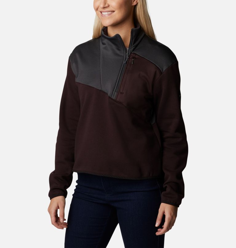 Women's Columbia Lodge Hybrid Pullover, Color: New Cinder, Shark, image 5