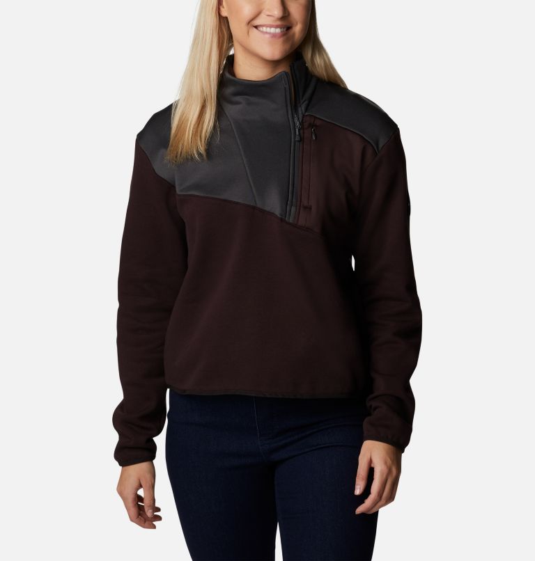 Women's Columbia Lodge Hybrid Pullover, Color: New Cinder, Shark, image 1