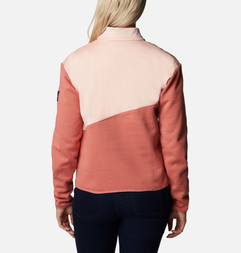 Thumbnail: Women's Lodge Hybrid Pullover, Color: Dark Coral, Peach Blossom, image 2