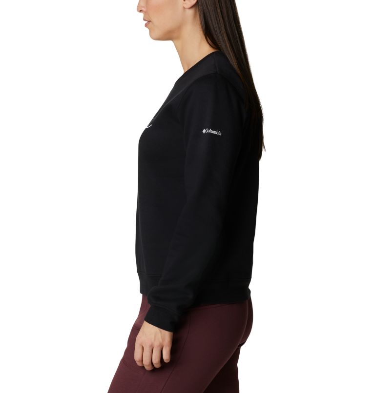 Women's Columbia Trek Graphic Crew Sweatshirt, Color: Black, Script Logo, image 3
