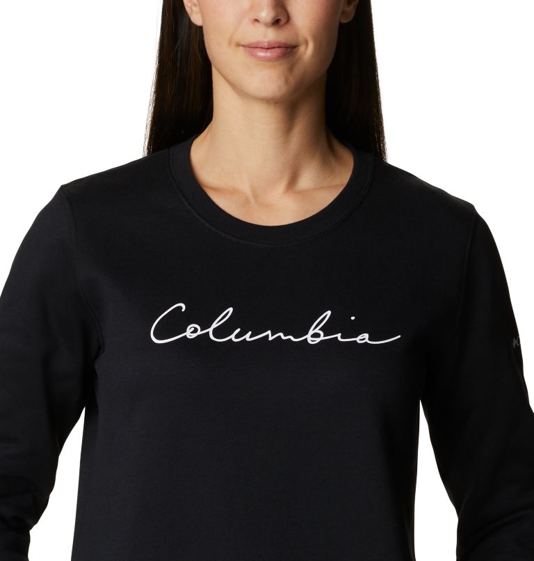 Women's Columbia Trek Graphic Crew Sweatshirt, Color: Black, Script Logo, image 4