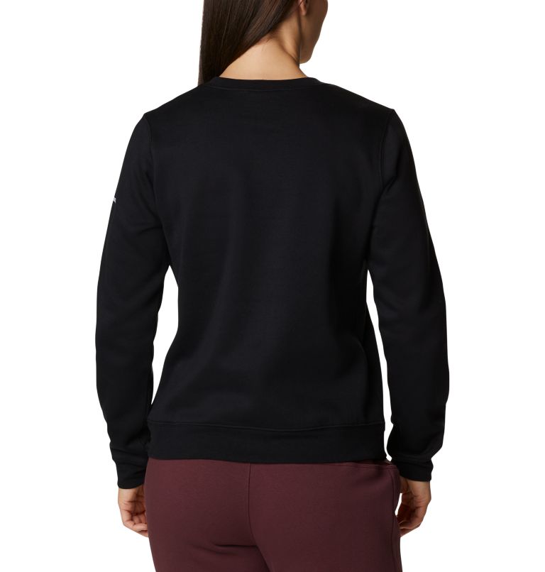 Women's Columbia Trek Graphic Crew Sweatshirt, Color: Black, Script Logo, image 2