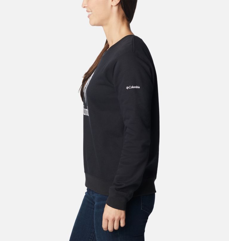 Women's Columbia Trek Graphic Crew Sweatshirt, Color: Black, White CSC Stacked Logo, image 3