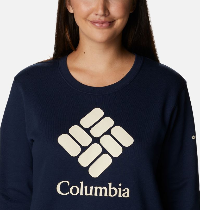 Thumbnail: Women's Columbia Trek Graphic Crew Sweatshirt, Color: Collegiate Navy, Stacked Gem, image 4