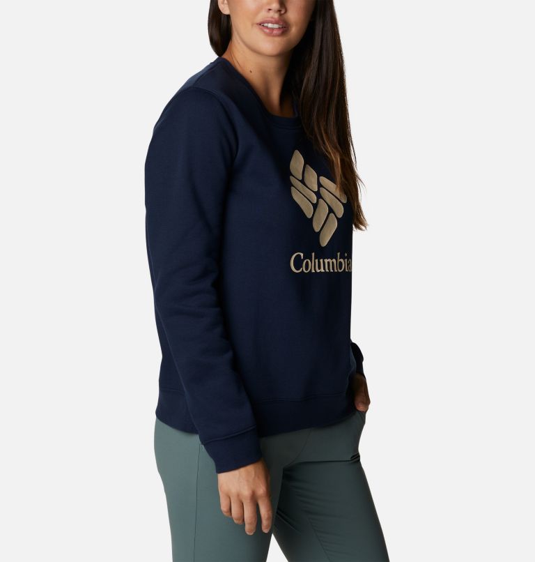 Thumbnail: Women's Columbia Trek Graphic Crew Sweatshirt, Color: Collegiate Navy, Stacked Gem, image 5