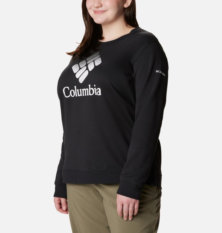 Thumbnail: Women's Columbia Trek Graphic Crew Sweatshirt - Plus Size, Color: Black, White CSC Stacked Logo, image 5