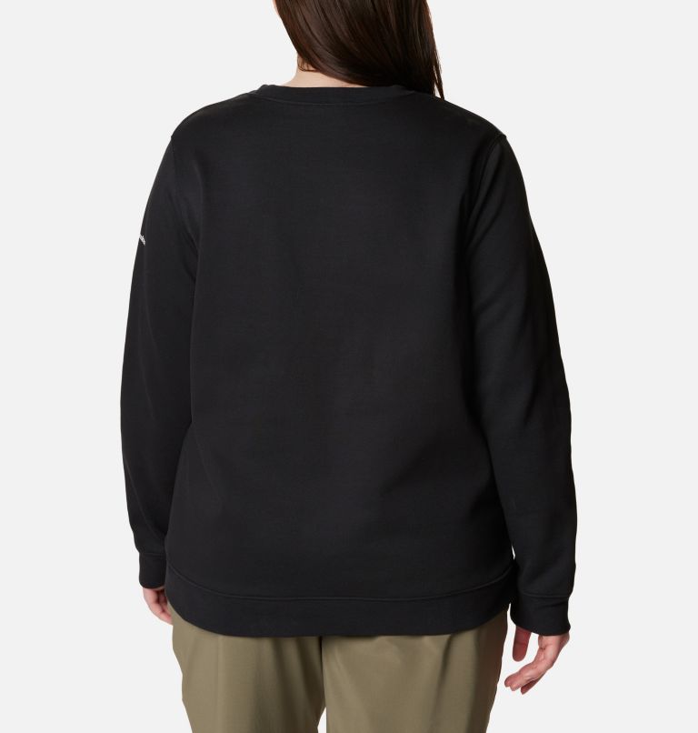 Thumbnail: Women's Columbia Trek Graphic Crew Sweatshirt - Plus Size, Color: Black, White CSC Stacked Logo, image 2