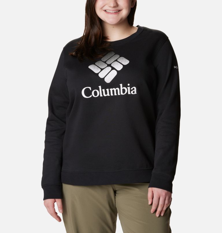 Women's Columbia Trek Graphic Crew Sweatshirt - Plus Size, Color: Black, White CSC Stacked Logo, image 1