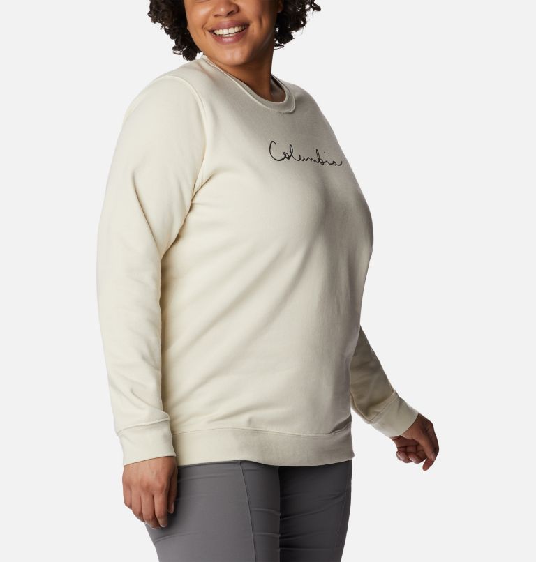 Women's Columbia Trek Graphic Crew Sweatshirt - Plus Size, Color: Chalk, Script Logo, image 5