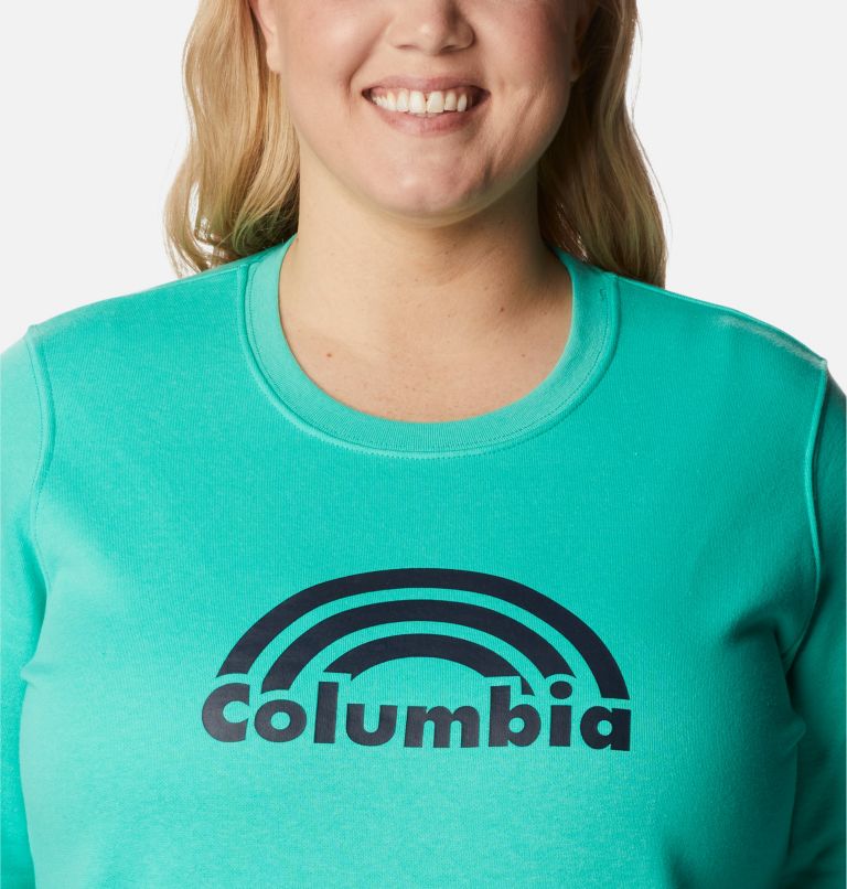Women's Columbia Trek Graphic Crew Sweatshirt - Plus Size, Color: Electric Turquoise Rainbow, image 4
