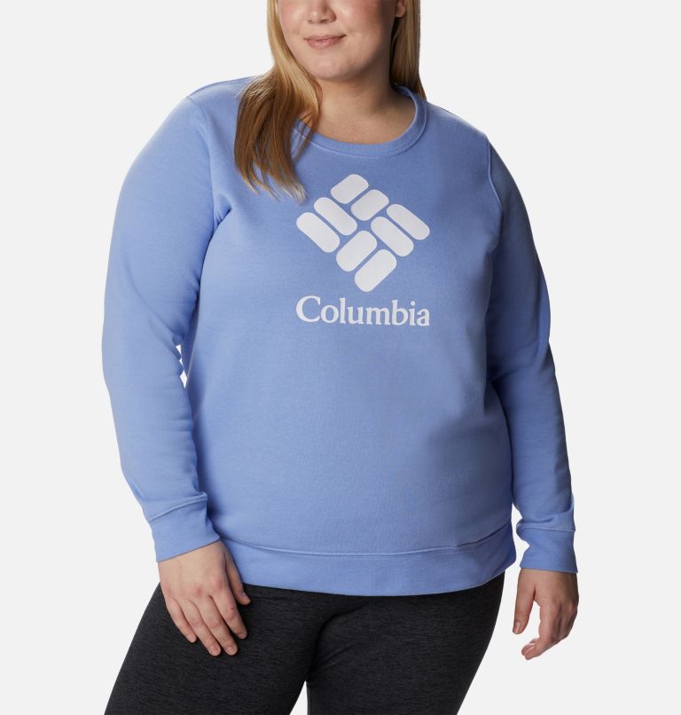 Thumbnail: Women's Columbia Trek Graphic Crew Sweatshirt - Plus Size, Color: Serenity Stacked Gem, image 1