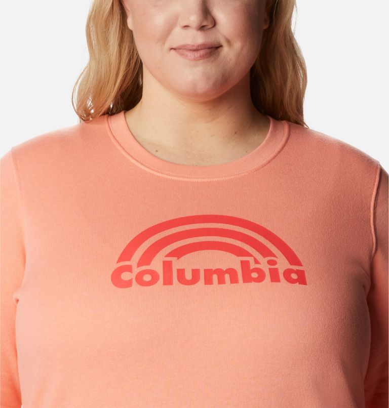 Thumbnail: Women's Columbia Trek Graphic Crew Sweatshirt - Plus Size, Color: Coral Reef Rainbow, image 4
