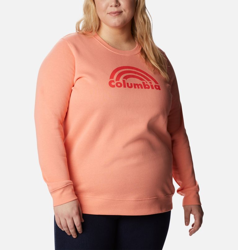 Thumbnail: Women's Columbia Trek Graphic Crew Sweatshirt - Plus Size, Color: Coral Reef Rainbow, image 5