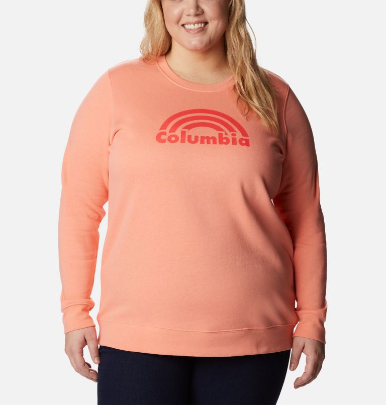 Thumbnail: Women's Columbia Trek Graphic Crew Sweatshirt - Plus Size, Color: Coral Reef Rainbow, image 1