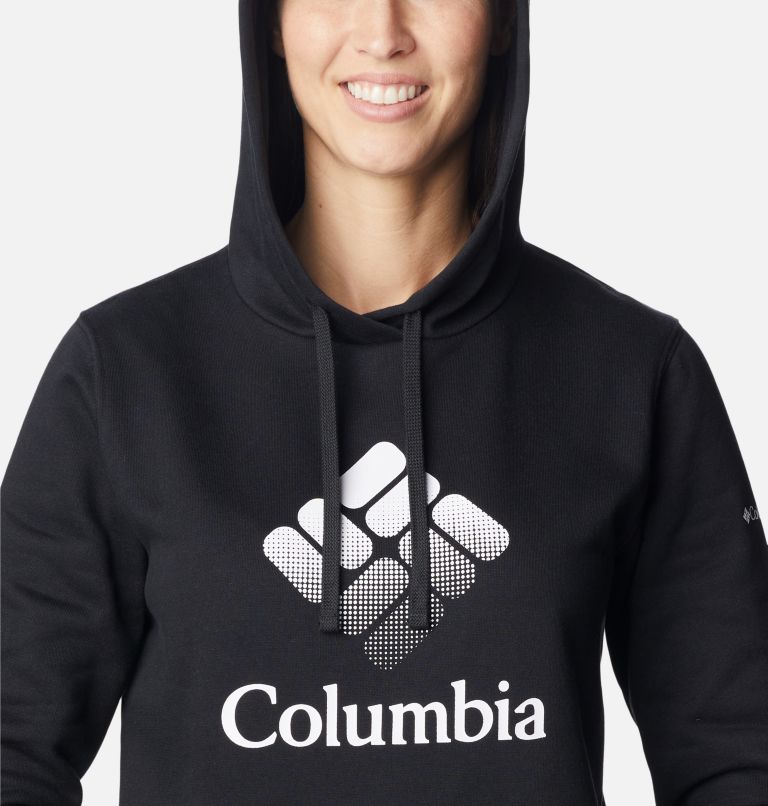 Women's Columbia Trek Graphic Hoodie, Color: Black, White CSC Stacked Logo, image 4