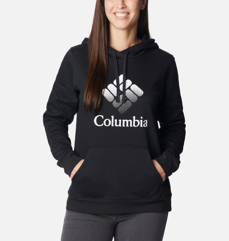 Chandail à capuchon Columbia Trek Graphic Femme, Color: Black, White CSC Stacked Logo, image 1