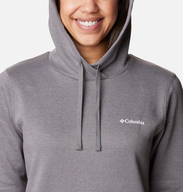 Women's Columbia Trek Graphic Hoodie, Color: City Grey Heather, White Logo, image 4
