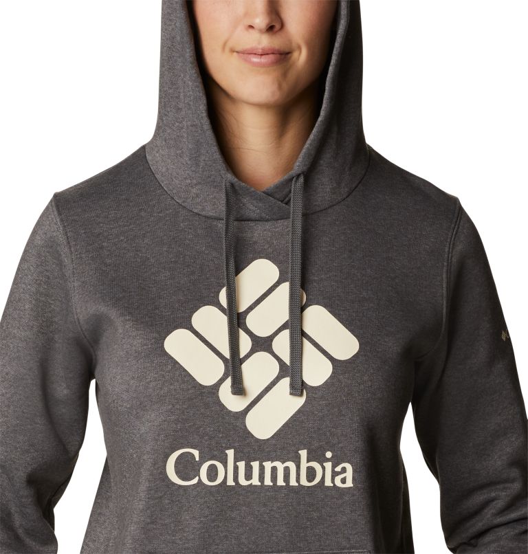 Chandail à capuchon Columbia Trek Graphic Femme, Color: Charcoal Heather, Stacked Gem, image 4