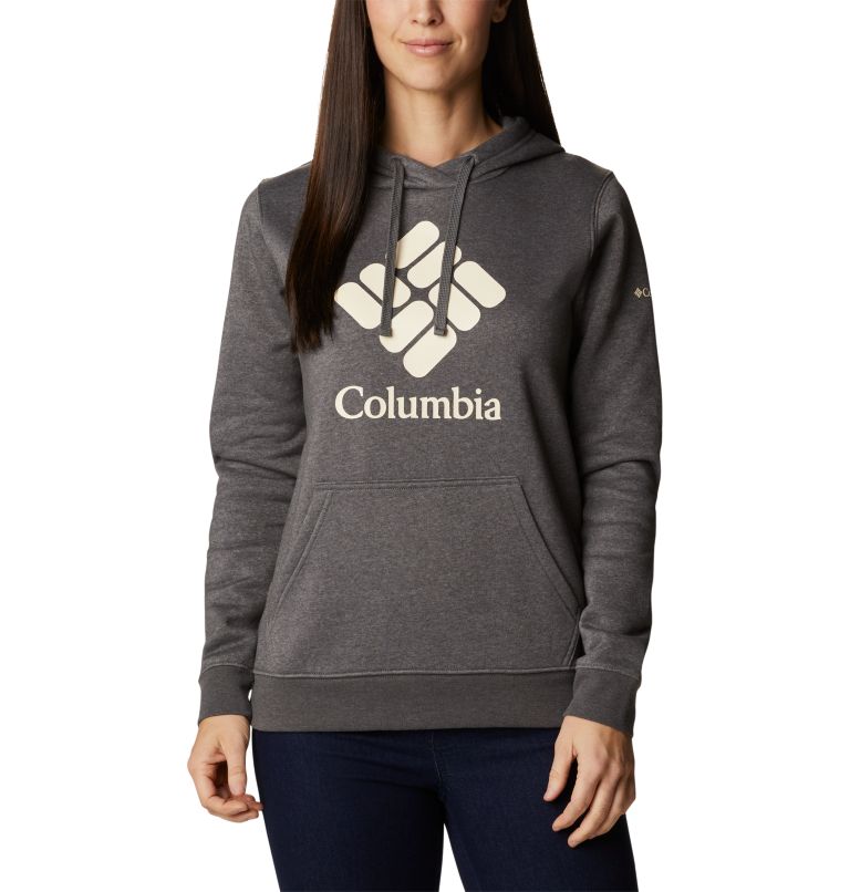 Chandail à capuchon Columbia Trek Graphic Femme, Color: Charcoal Heather, Stacked Gem, image 1