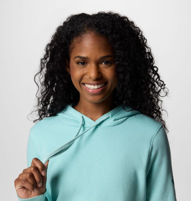 Women's Columbia Trek Graphic Hoodie, Color: Spray, Gem Columbia Sleeve, image 4