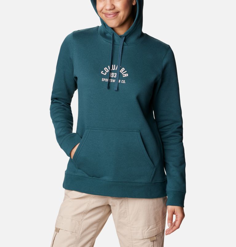 Women's Trek Graphic Hoodie, Color: Night Wave, Dusty Pink, image 5