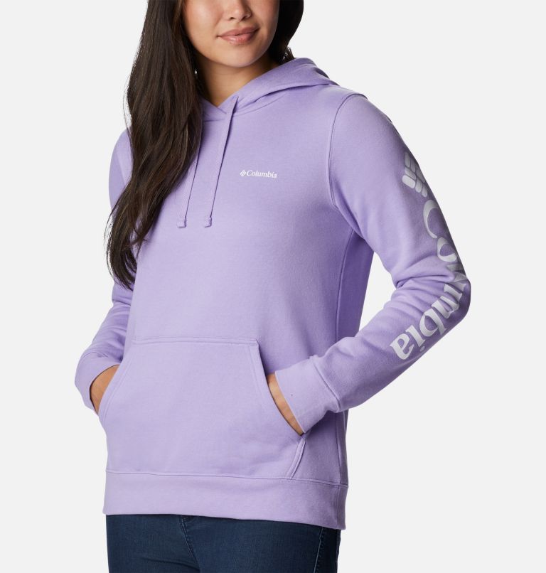 Thumbnail: Women's Columbia Trek Graphic Hoodie, Color: Frosted Purple, White Logo, image 5