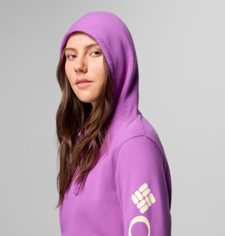 Women's Columbia Trek Graphic Hoodie, Color: Razzle, Gem Columbia Sleeve, image 5