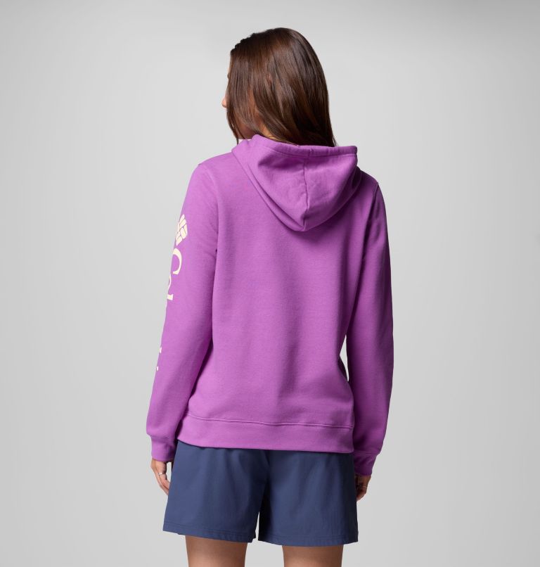 Women's Columbia Trek Graphic Hoodie, Color: Razzle, Gem Columbia Sleeve, image 6