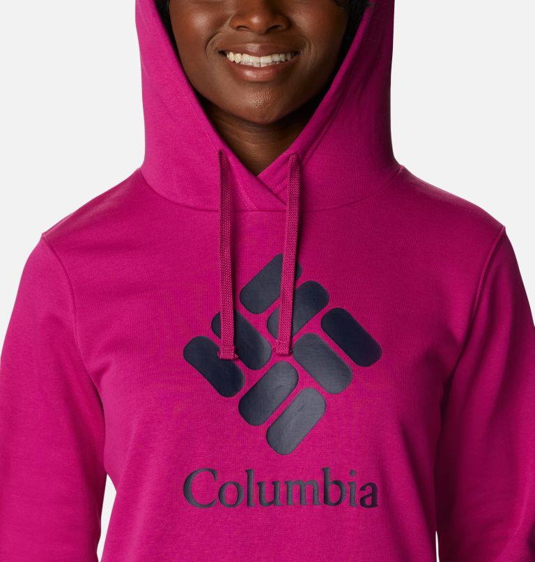 Thumbnail: Women's Columbia Trek Graphic Hoodie, Color: Wild Fuchsia, Stacked Gem, image 4