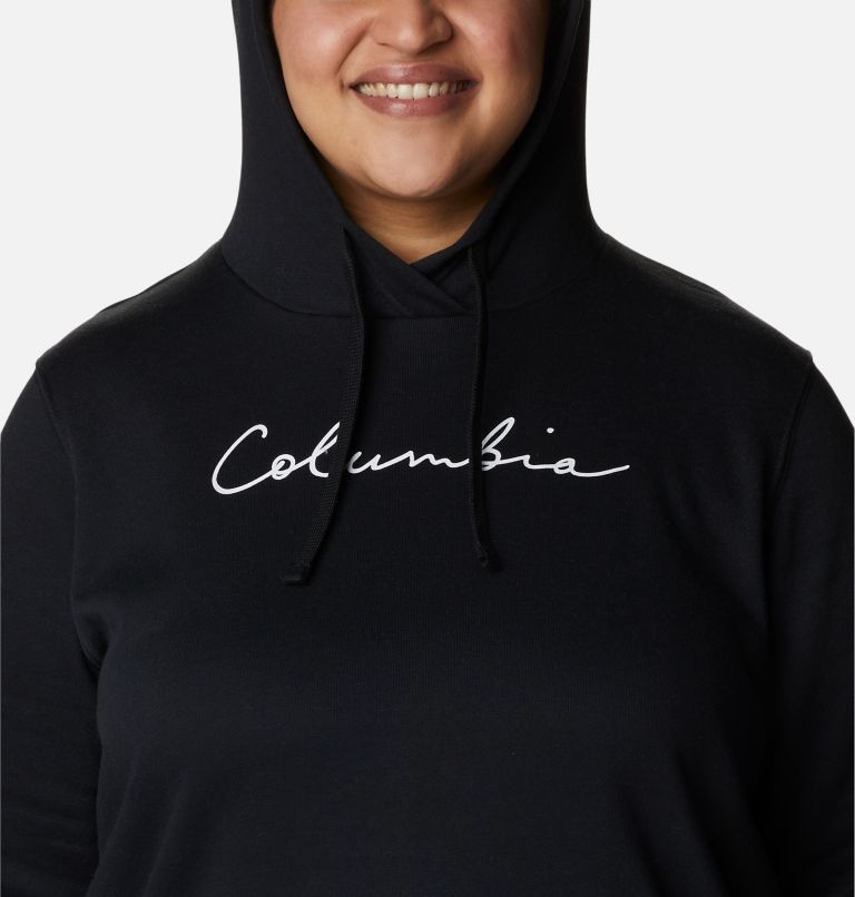 Women's Columbia Trek Graphic Hoodie - Plus Size, Color: Black, Script Logo, image 4