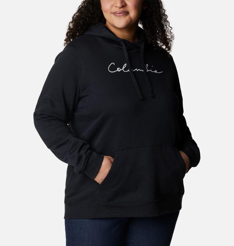 Women's Columbia Trek Graphic Hoodie - Plus Size, Color: Black, Script Logo