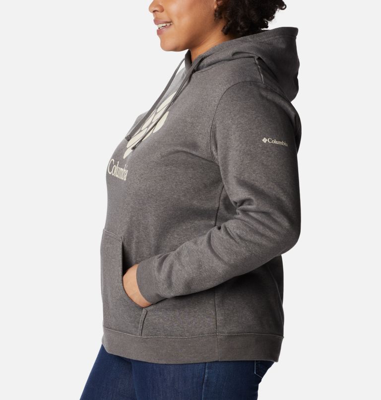 Women's Columbia Trek Graphic Hoodie - Plus Size, Color: Charcoal Heather, Stacked Gem, image 3