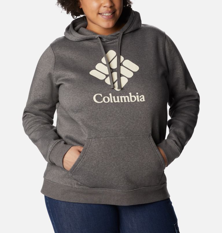 Women's Columbia Trek Graphic Hoodie - Plus Size, Color: Charcoal Heather, Stacked Gem, image 5