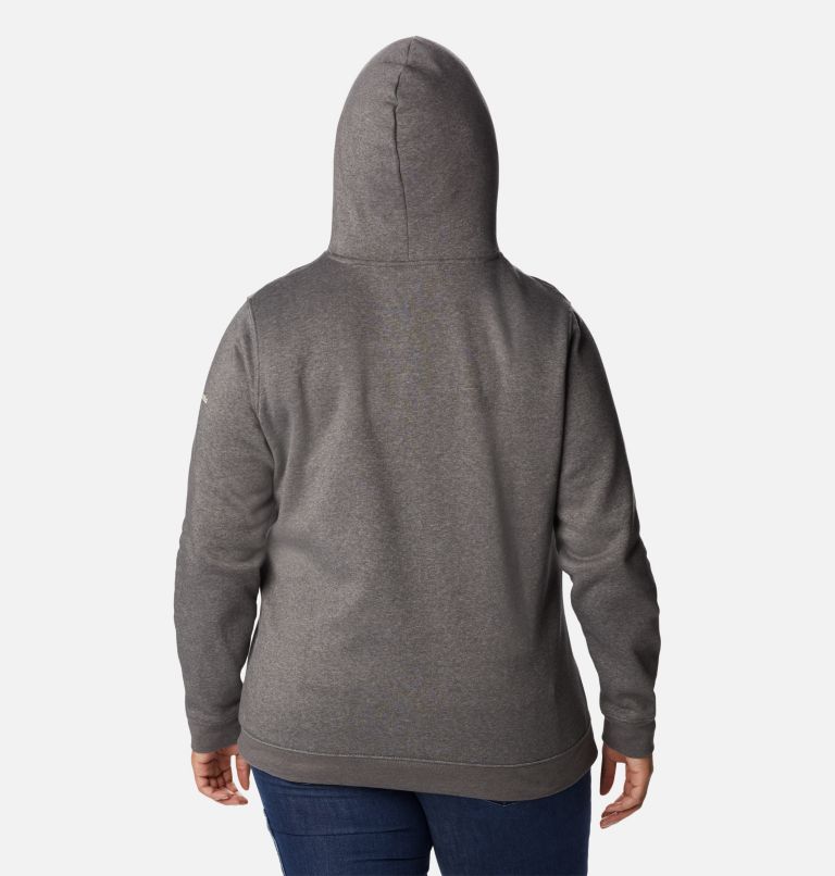 Thumbnail: Women's Columbia Trek Graphic Hoodie - Plus Size, Color: Charcoal Heather, Stacked Gem, image 2