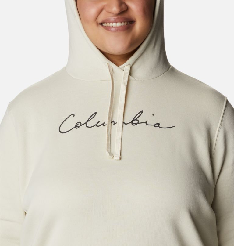 Women's Columbia Trek Graphic Hoodie - Plus Size, Color: Chalk, Script Logo