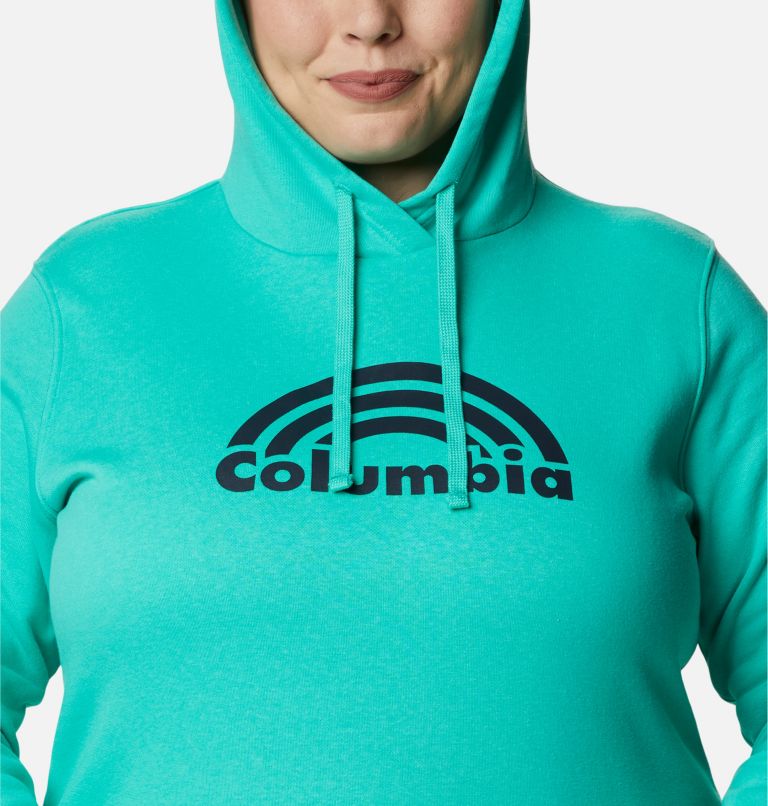 Women's Columbia Trek Graphic Hoodie - Plus Size, Color: Electric Turquoise, Rainbow