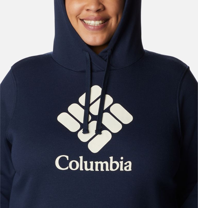 Women's Columbia Trek Graphic Hoodie - Plus Size, Color: Collegiate Navy, Stacked Gem
